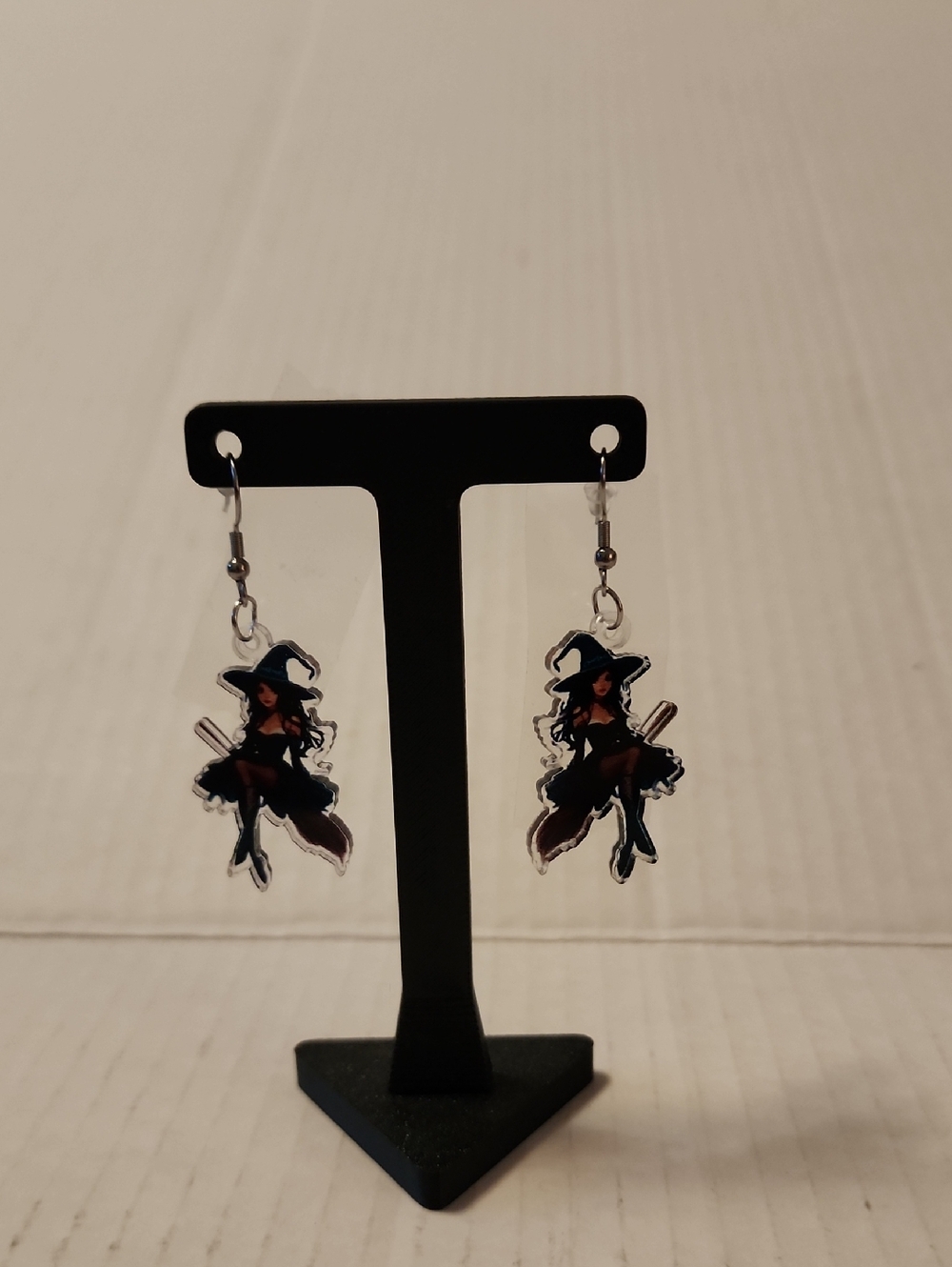 Source Unknown Black Witch Acrylic Dangle Earrings - Women Jewelry